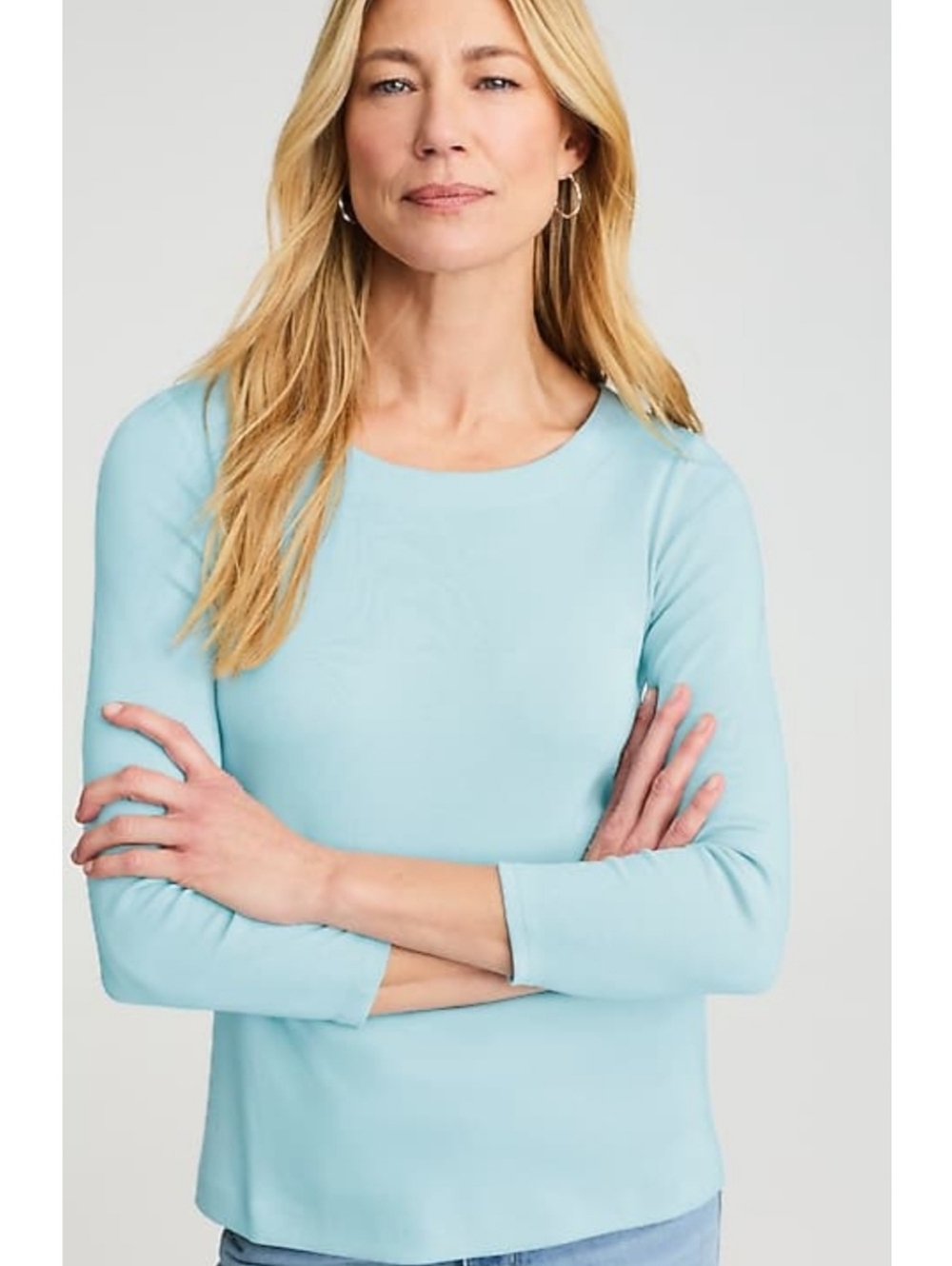 NWT- J.jill Pima 3/4-Sleeve Scoop-Neck Tee Sz 2X